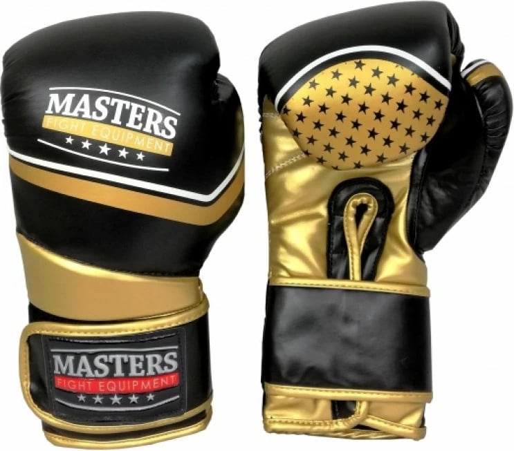 Doreza boksi për meshkuj dhe femra Masters RPU-10, të zezë me të artë