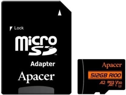 Kartë memorie Apacer, microSDXC, 512GB, UHS-I U3V30 A2