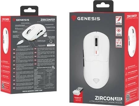 Maus Genesis Zircon 660 Wireless, i bardhë