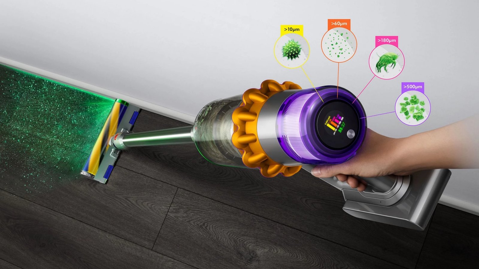 Fshesë elektrike DYSON V15 Detect Absolute, Nickel, Yellow