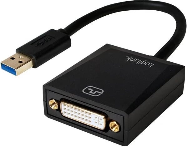 Kabllo përshtatëse LogiLink, USB 3.0, DVI, i zi