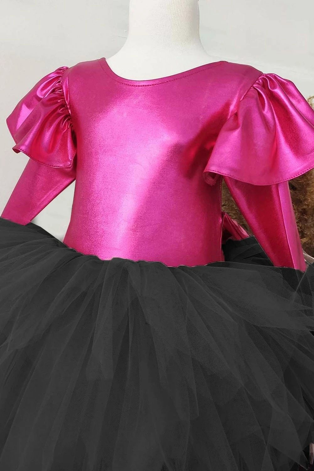 Fustan tutu për fëmijë Shecco Babba, fuchsia - zi