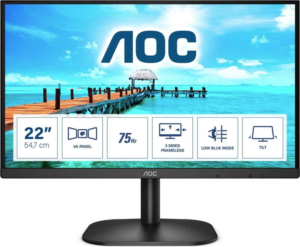 Monitor AOC B2 22B2H/EU, 21.5", Full HD, 75Hz, i zi 