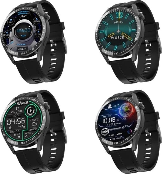 Smartwatch Tracer SM8V Onyx, 1.28", Bluetooth, IP65, e zezë