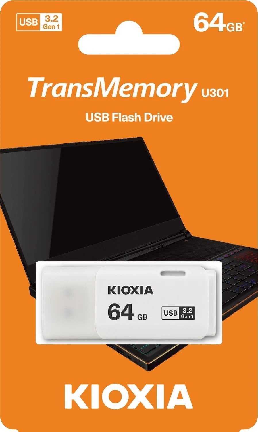 USB Kioxia U301, 64GB, e bardhë