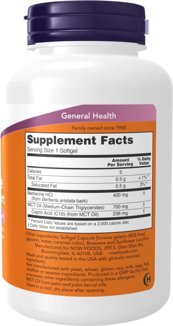 Berberine Glucose Support NOW Foods 90 softgels