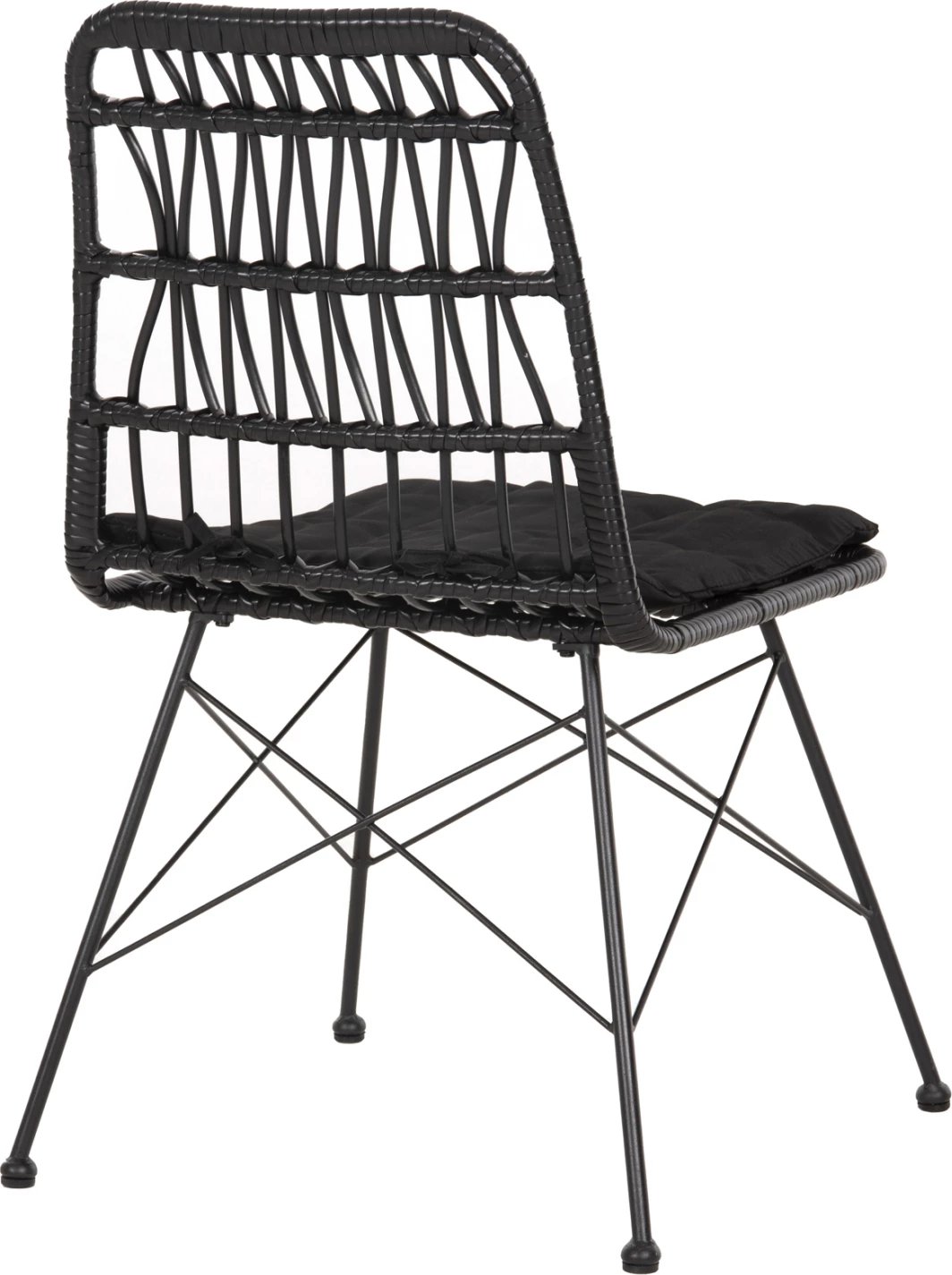 Karrige jashtë ALLEGRA FH5453.12 metal-jastëk-wicker në të zezë 52x52x83.5Hcm