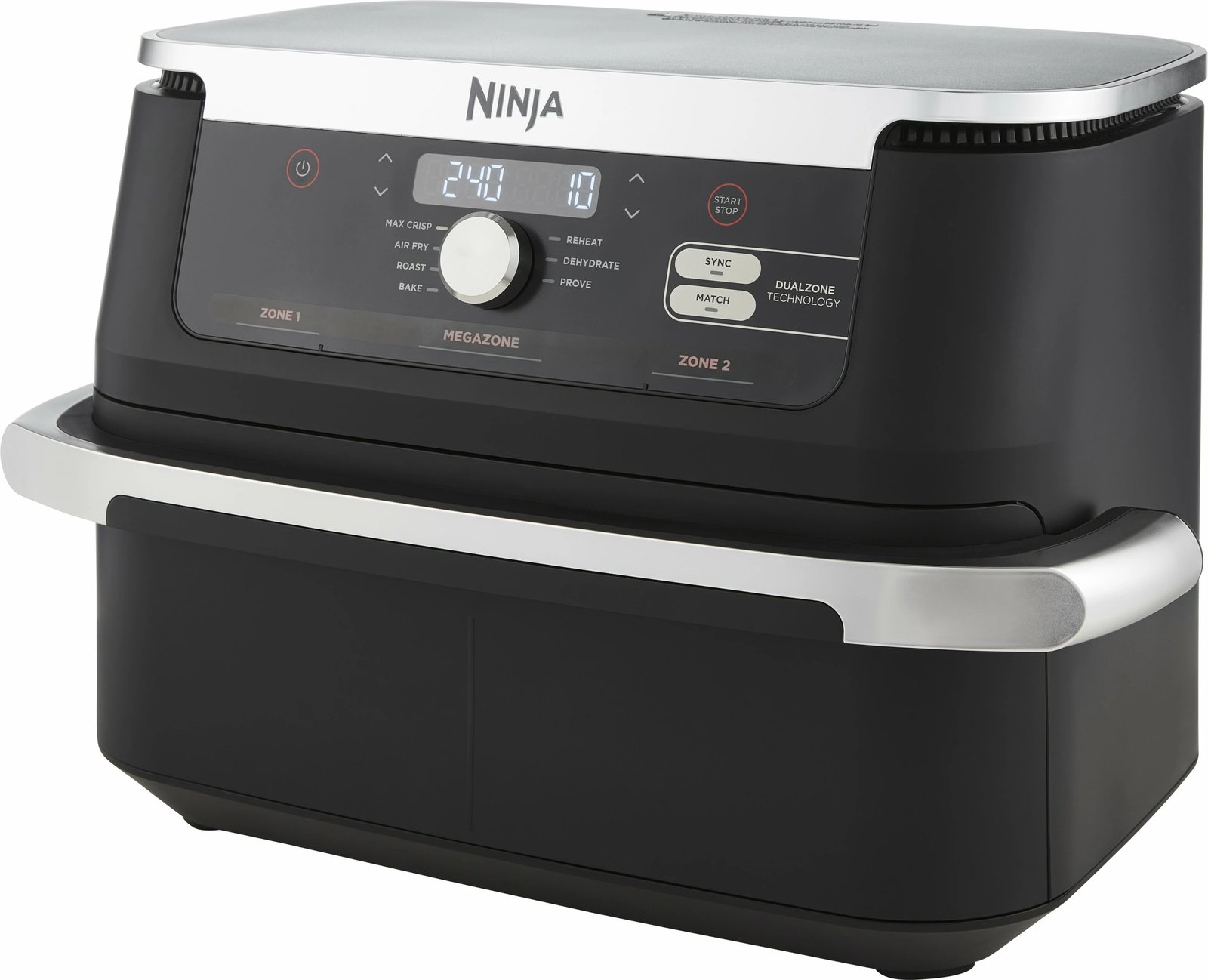 Fryer me ajër të nxehtë Ninja AF500EU, 10.4 L, 40-240 °C, 8 persona, Double, E zezë/Inox