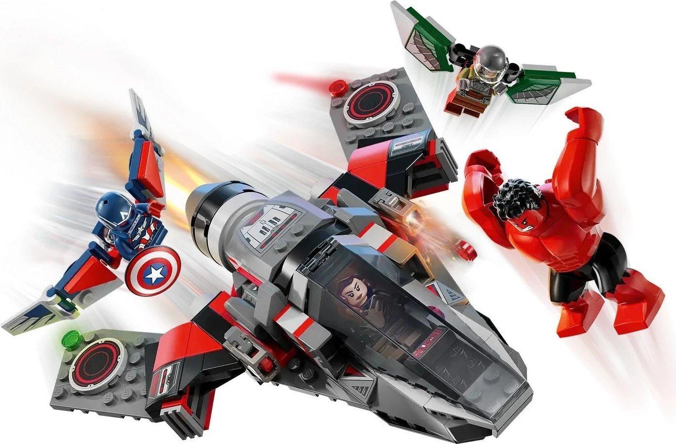 Set LEGO Marvel 76292, Captain America VS Red Hulk, 223 pjesë