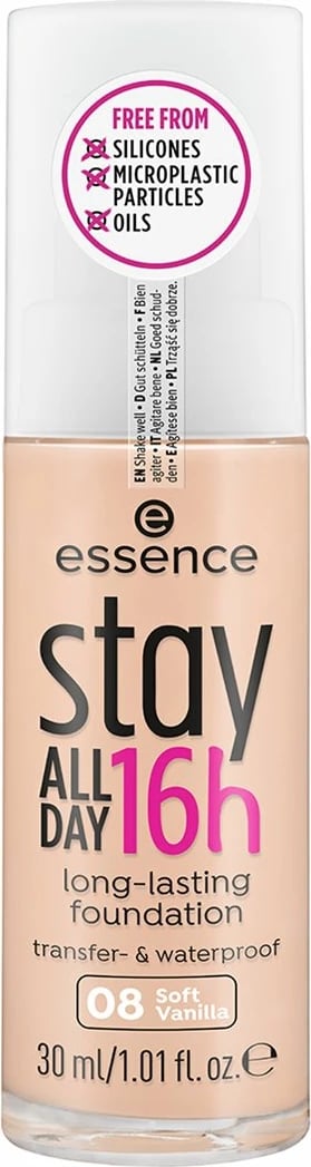 Fondatinë Essence Stay All Day 16h, 08 Soft Vanilla,  30ml