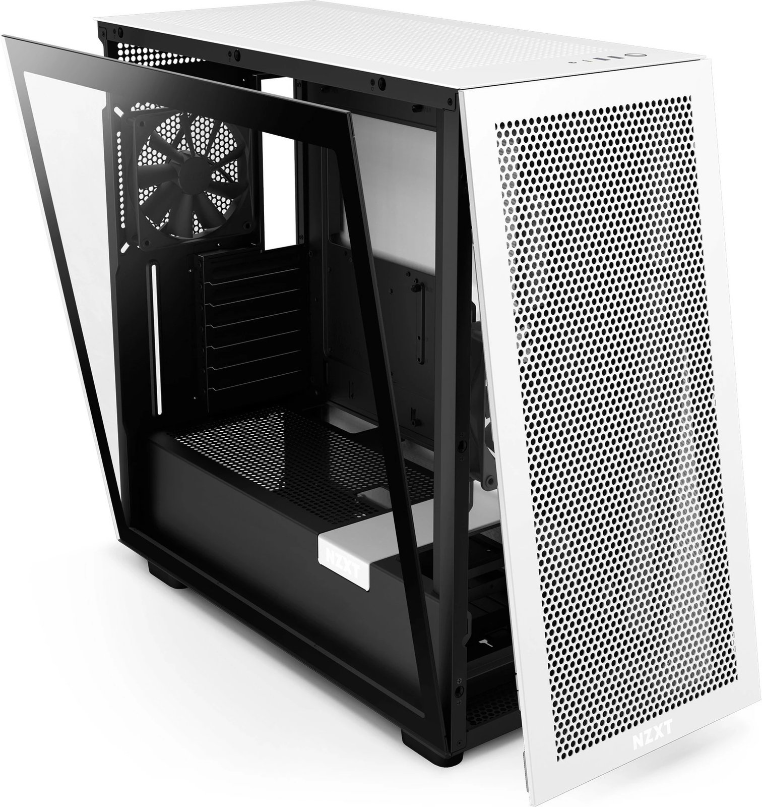 Kasë kompjuteri NZXT H7 Flow (CM-H71FG-01) - e bardhë/e zezë