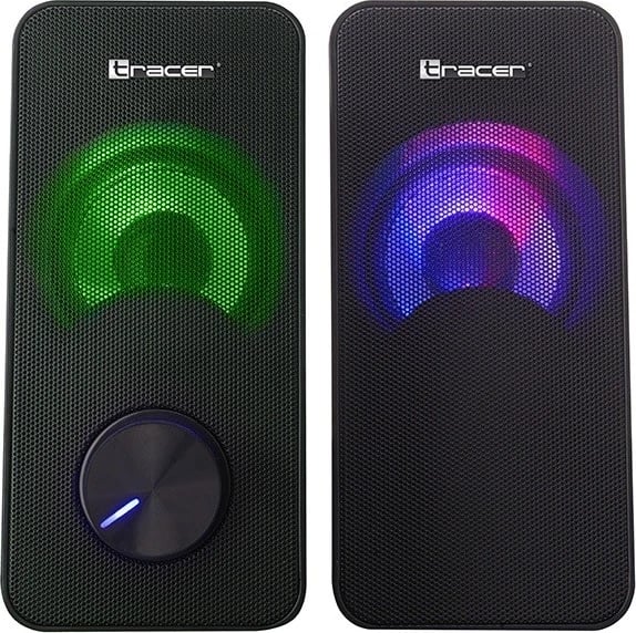 Altoparlantë për kompjuter Tracer 2.0 Loop RGB USB, të zinj