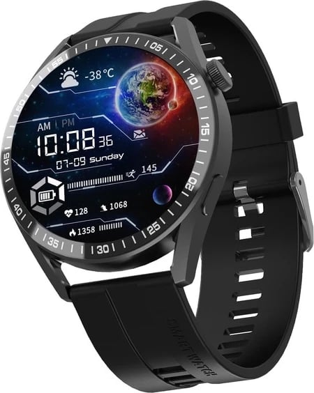 Smartwatch Tracer SM8V Onyx, 1.28", Bluetooth, IP65, e zezë