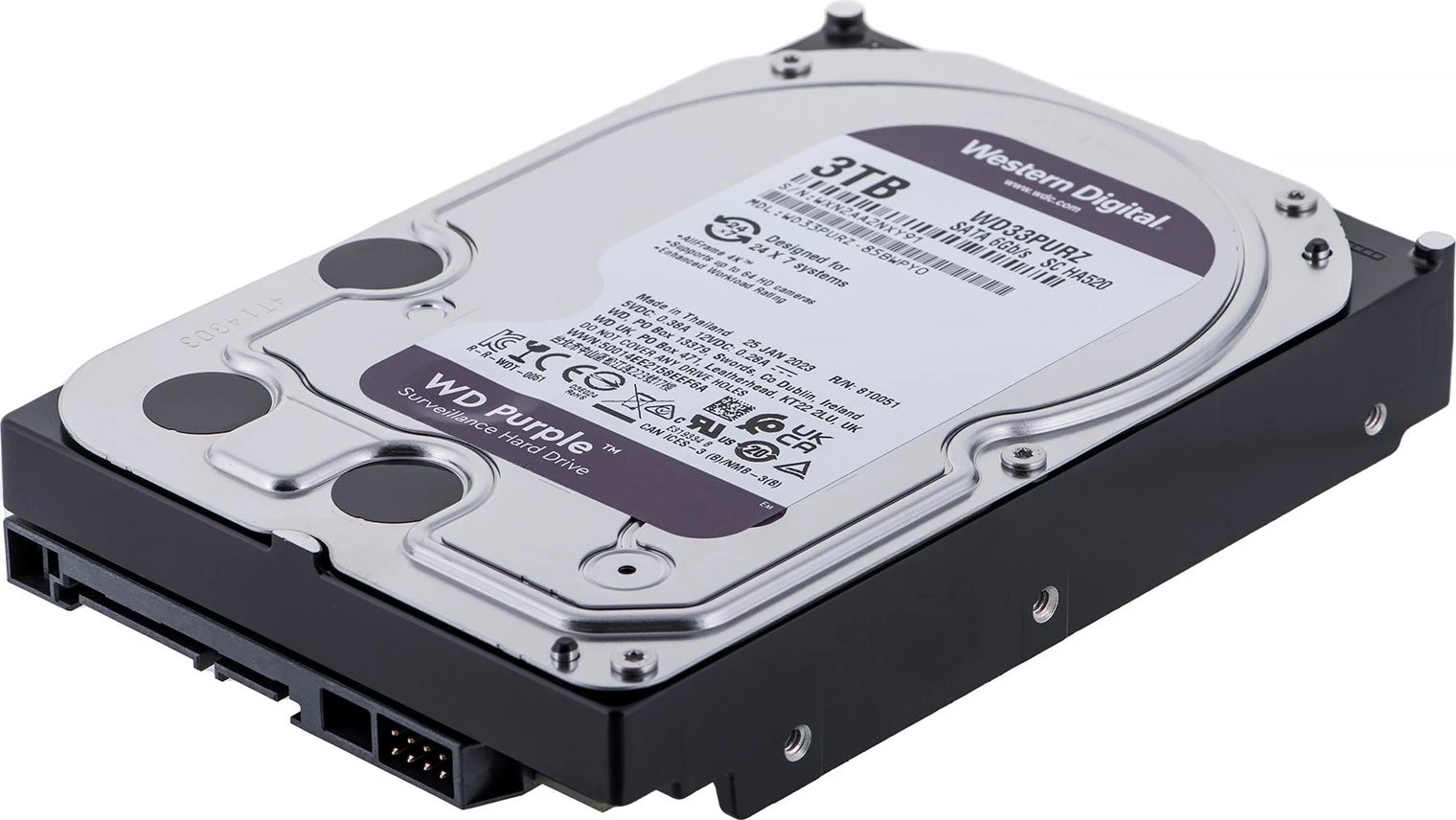 Disk HDD WD Purple WD33PURZ, 3 TB ; 3.5"; 256 MB; 5400 obr/min