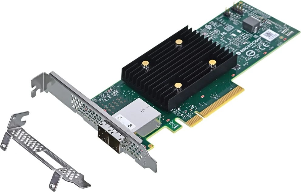 Kartë ndërfaqe Broadcom HBA 9500-8e, SAS, PCIe, Gjelbër