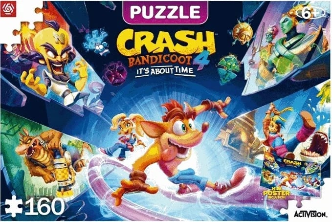 Puzzle për fëmijë Cenega Publishing Crash Bandicoot 4, 160 copë, Multikolor