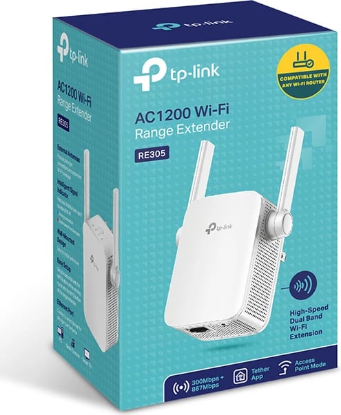 Zgjatës Wi-Fi TP-LINK AC1200 RE305, i bardhë