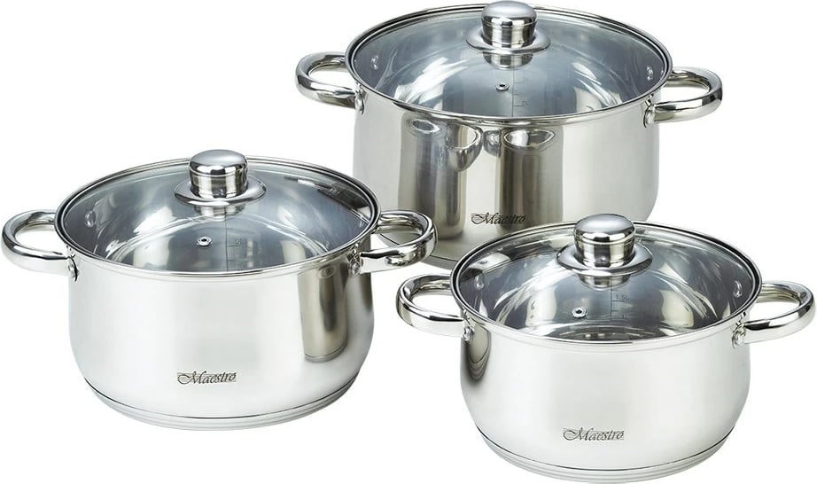 Set me 3 tenxhere Maestro MR-2020-6M, çelik inox