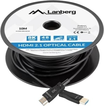 Kabëll HDMI Lanberg, 10m, V2.1, i zi