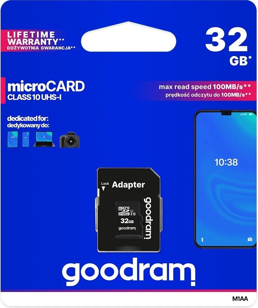 Kartë memorie microSDHC Goodram, 32GB 