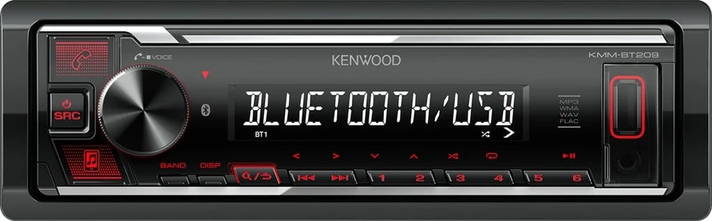 Radio për veturë Kenwood KMM-BT209, e zezë