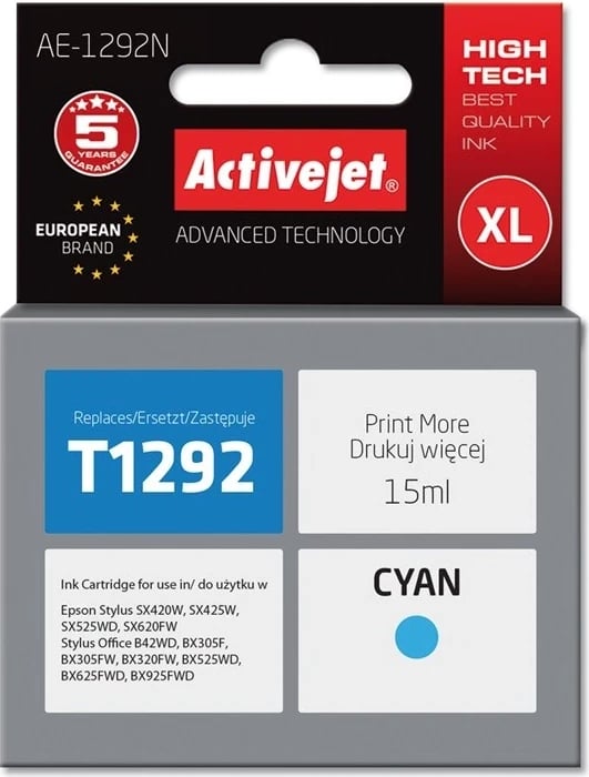 Ngjyrë zëvendësuese Activejet AE-1292N për printer Epson, 15 ml 