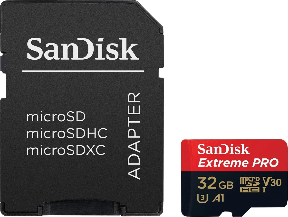 Kartë kujtese SanDisk Extreme Pro, 32 GB MicroSDHC Class 10 UHS-I, e kuqe