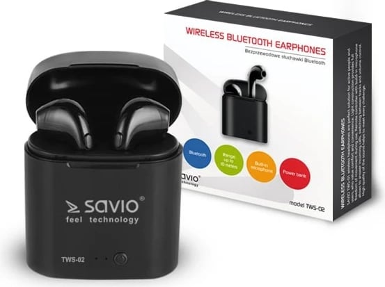 Kufje me bluetooth Savio TWS-02, e zezë