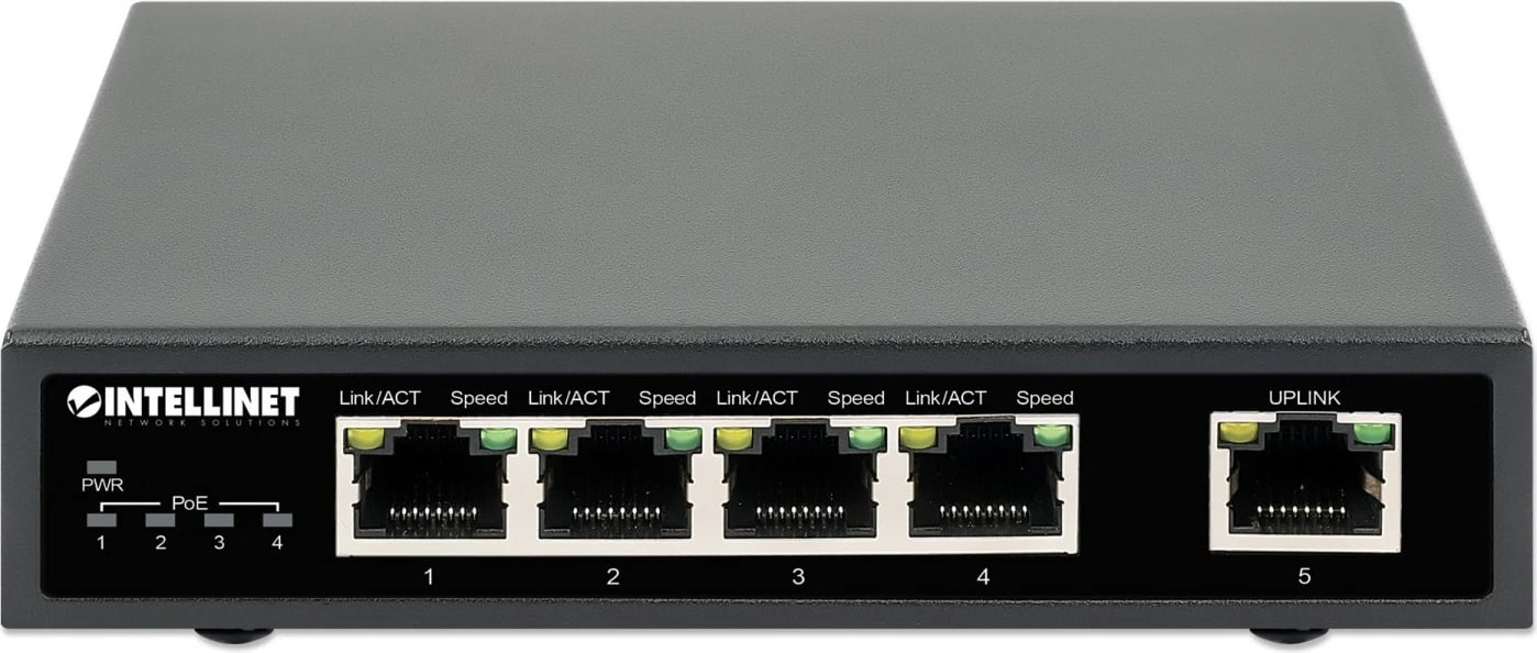 Switch Gigabit Intellinet 561839, 4x RJ45 PoE+, 1x RJ45 Uplink