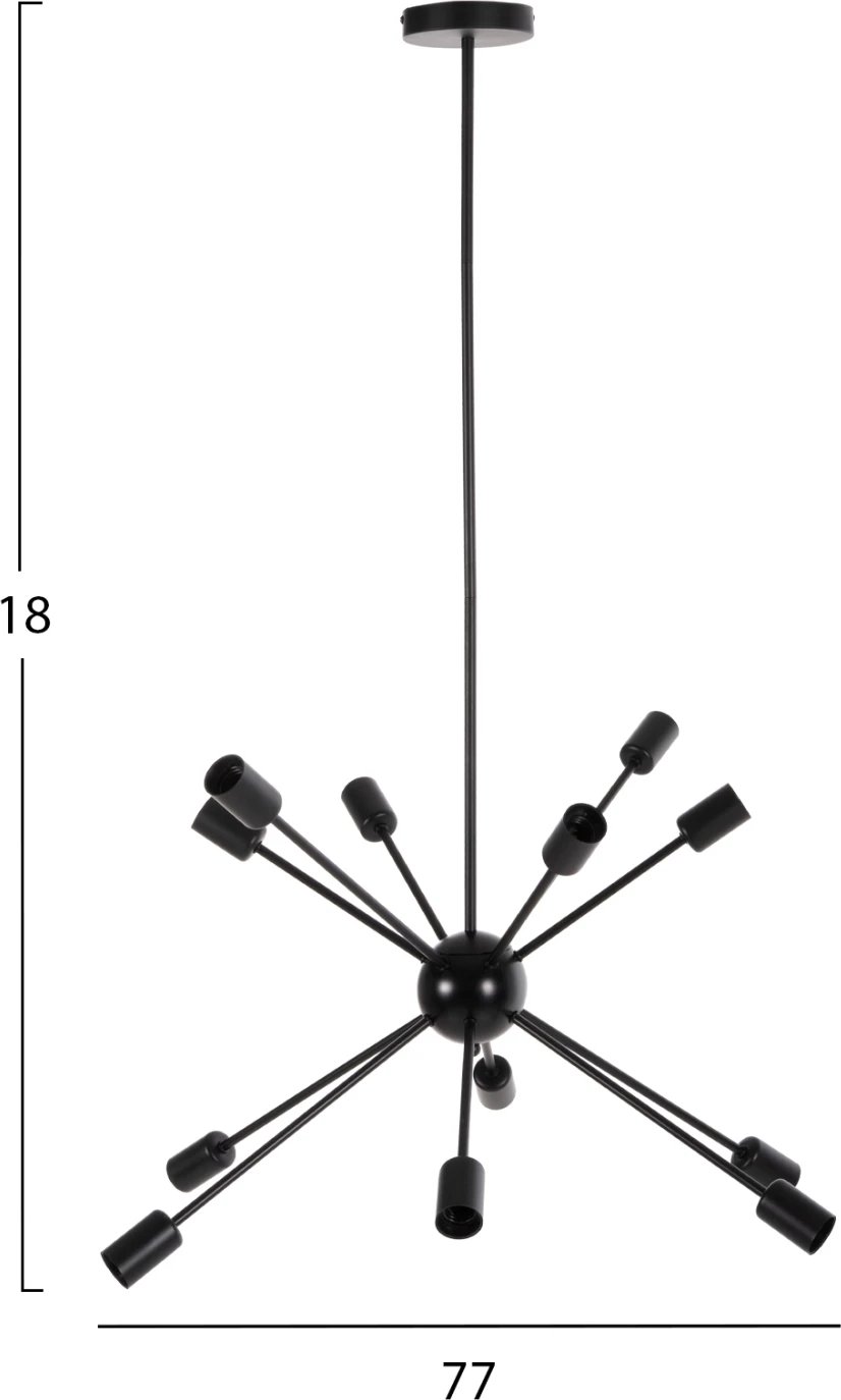 Llambë tavanore multilights FH4173 metalike e zezë Φ85x115H cm