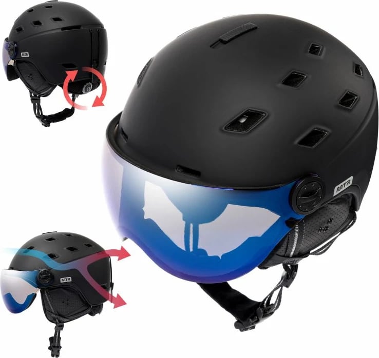 Helmetë për ski Meteor, unisex, e zezë