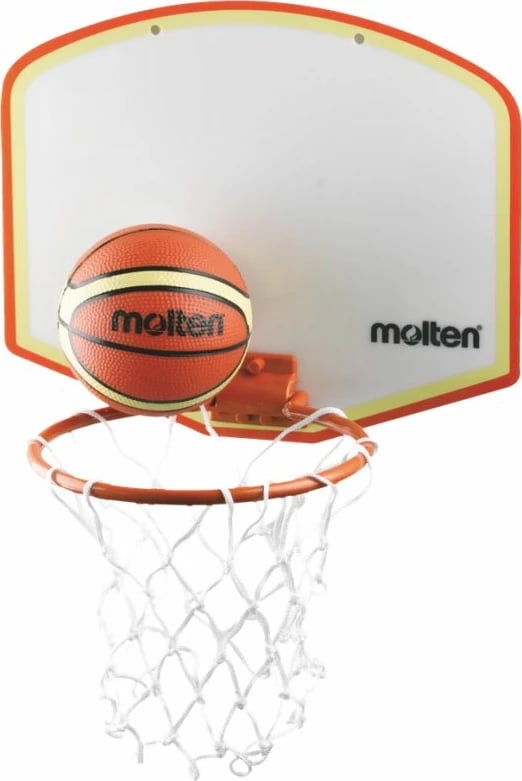 Set tabelë mini basketbolli Molten, e bardhë/e portokalltë