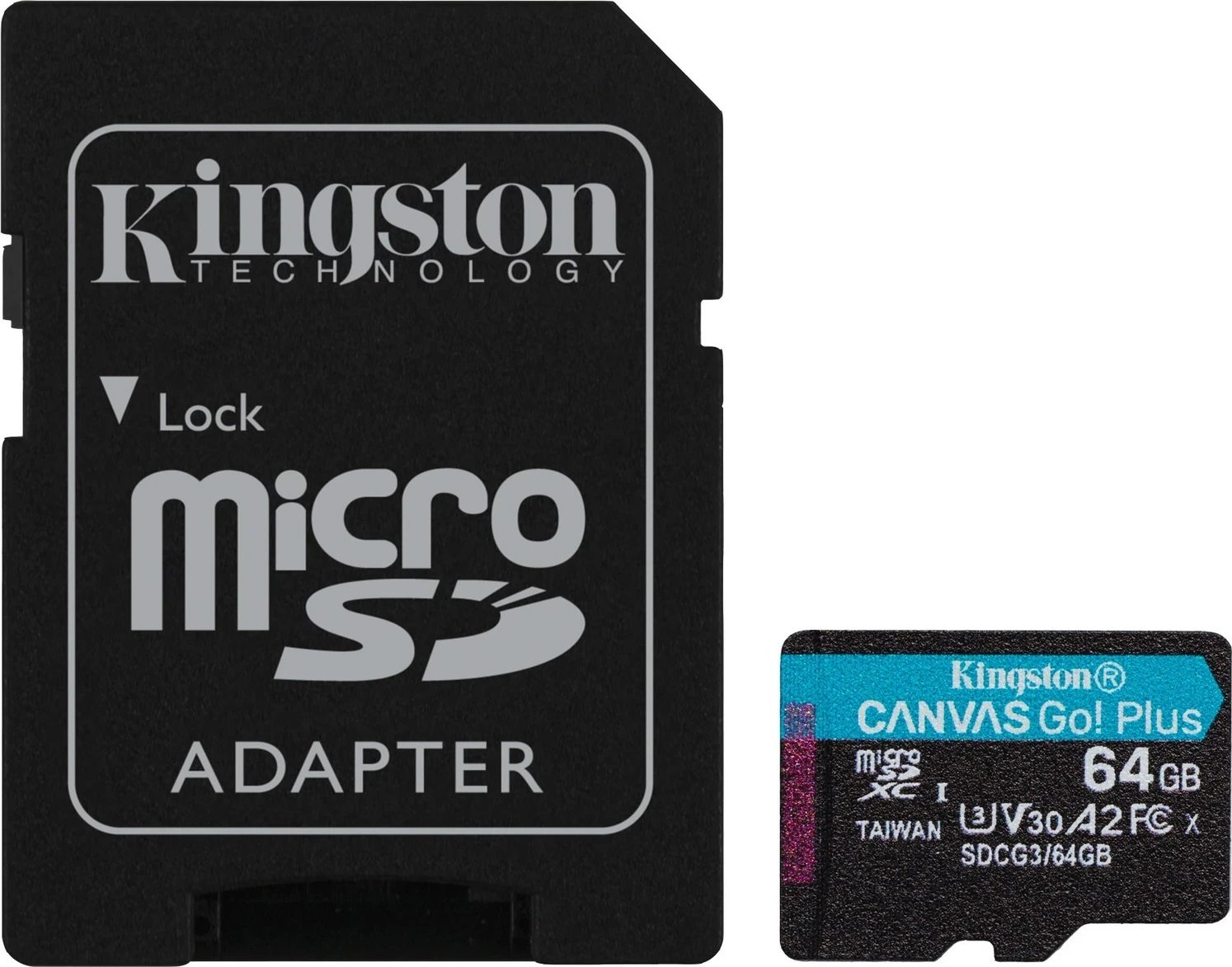 Kartë memorie Kingston microSDXC Canvas Go! Plus , 64GB + përshtatës