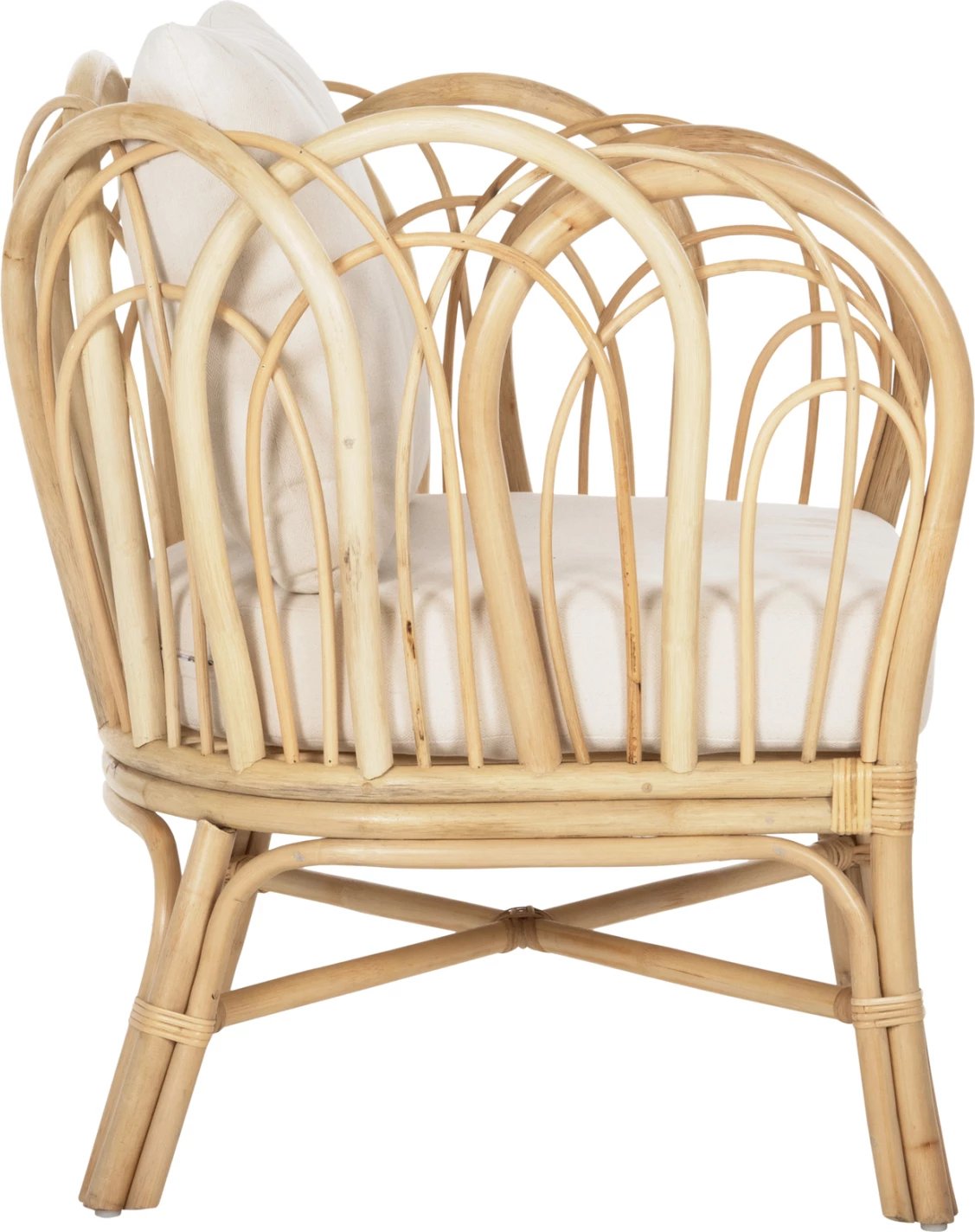 Karrige e uljes ESTOR FH9817 rattan, jastëk natyral-bardhë, 78x75x92H cm