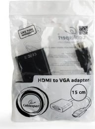 Përshtatës Gembird HDMI- VGA, 0.15 m, e zezë