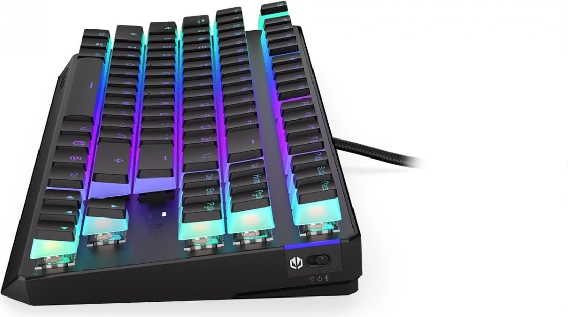 Tastierë Wireless ENDORFY Thock TKL me Ngjyra RGB dhe Pudding të Kuqe