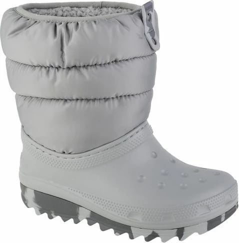 Çizme për fëmijë Crocs Classic Neo Puff, gri