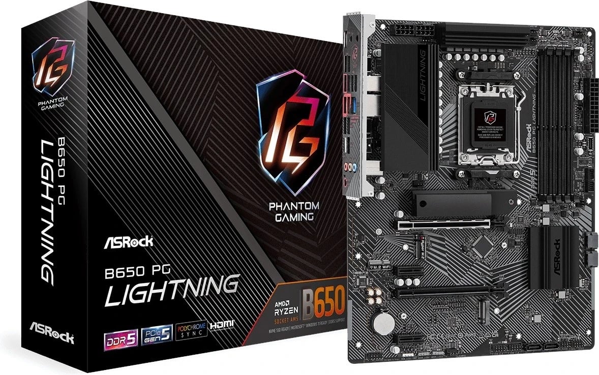 Pllakë amë ASRock B650 PG Lightning, Socket AM5, Chipset B650, DDR5