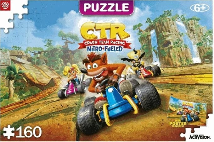 Puzzle për fëmijë Cenega Publishing Crash Team Racing Nitro-Fueled, 160 pjesë, Shumëngjyrësh