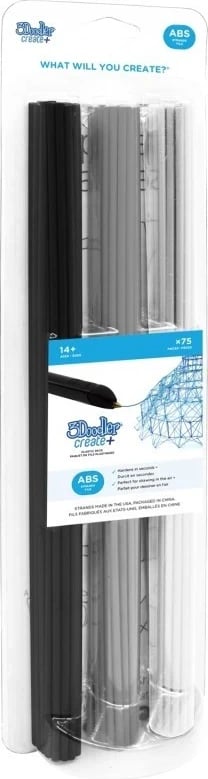 Filament për 3Doodler Create dhe PRO, ABS, 3mm, 75 copë, 3 ngjyra