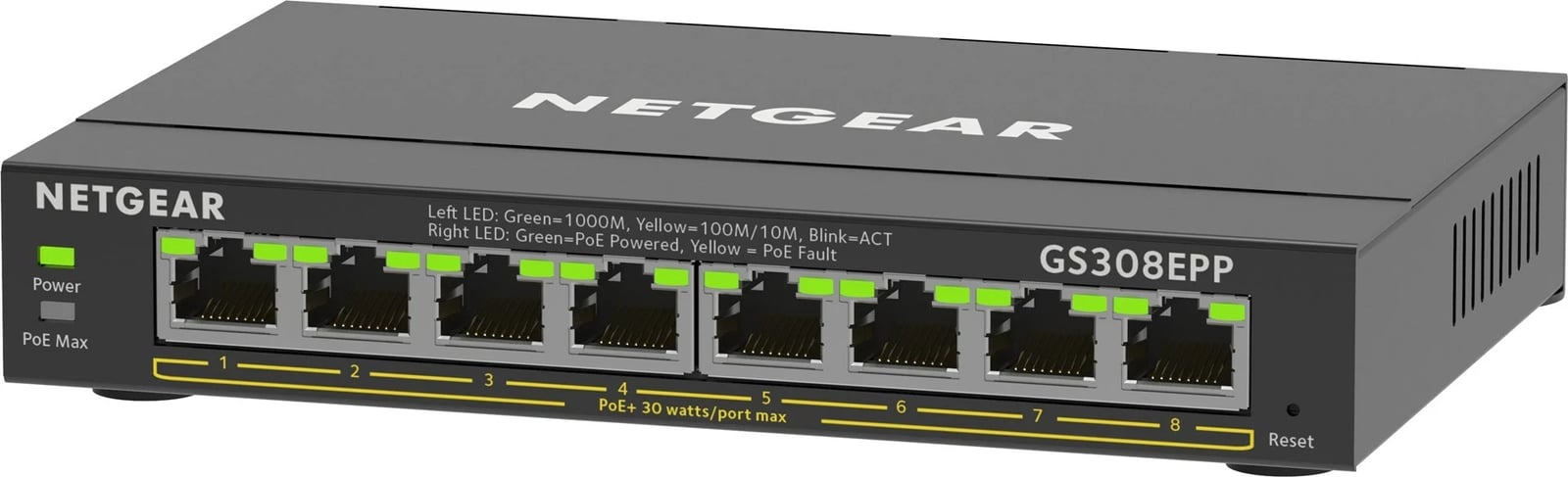 Switch NETGEAR GS308EPP, 8-Port Gigabit Ethernet, PoE+, i zi