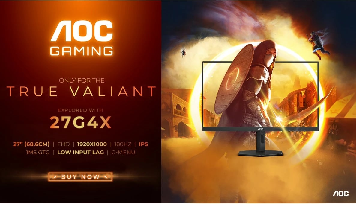 Monitor gaming AOC 27G4X, 68.6 cm (27"), 1920 x 1080 pixels, Full HD, LED, 0.5 ms, i zi