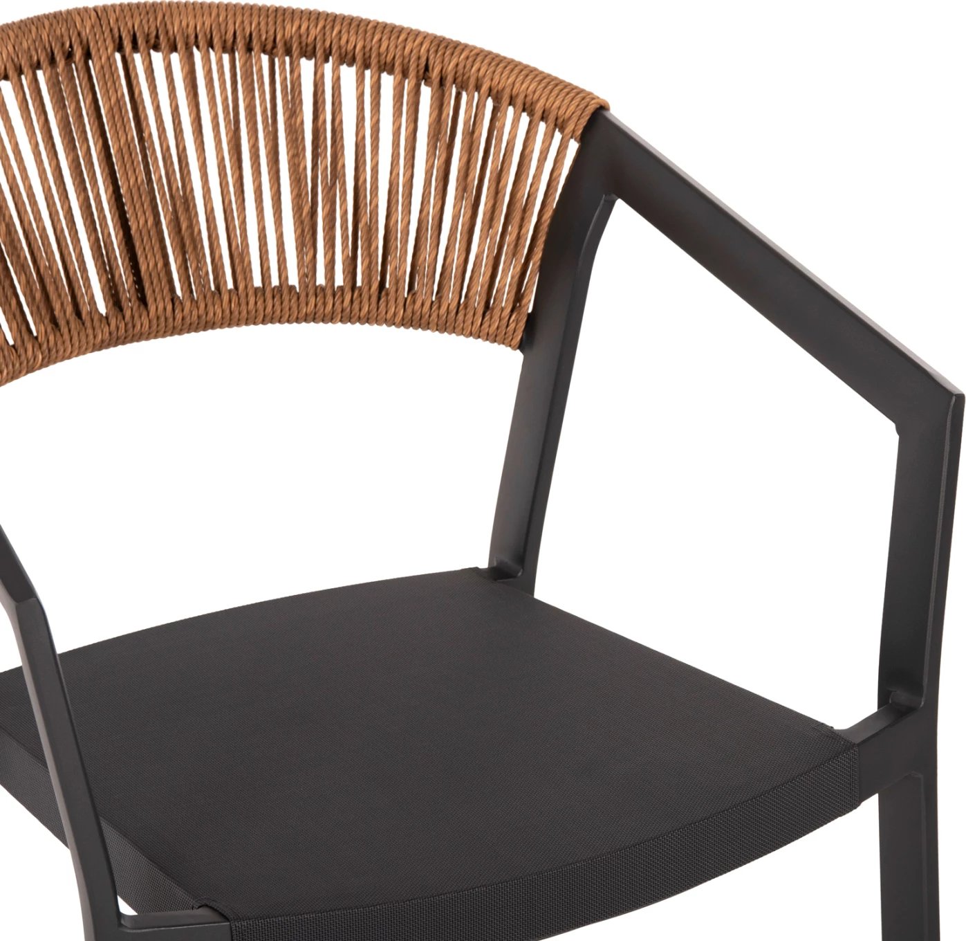 Karrige për bar alumini antracit FH5892.11 lartësi mesatare me krahë-rattan&textline 56,5x57x99,5Hcm