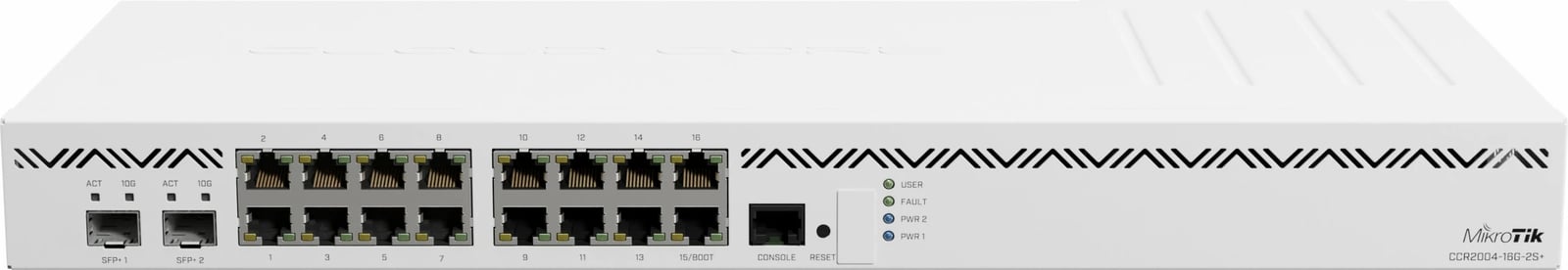 Router MikroTik CCR2004-16G-2S+, Ethernet WAN, Gigabit Ethernet, Bardhë