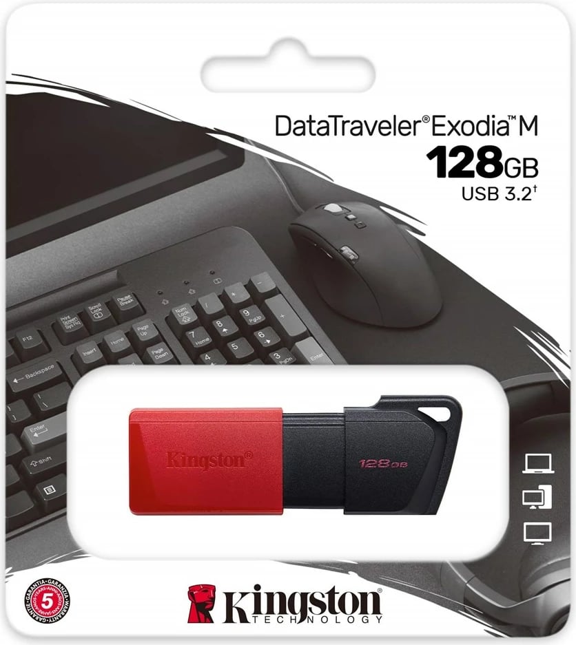 USB Kingston Exodia M - 128GB, i kuq
