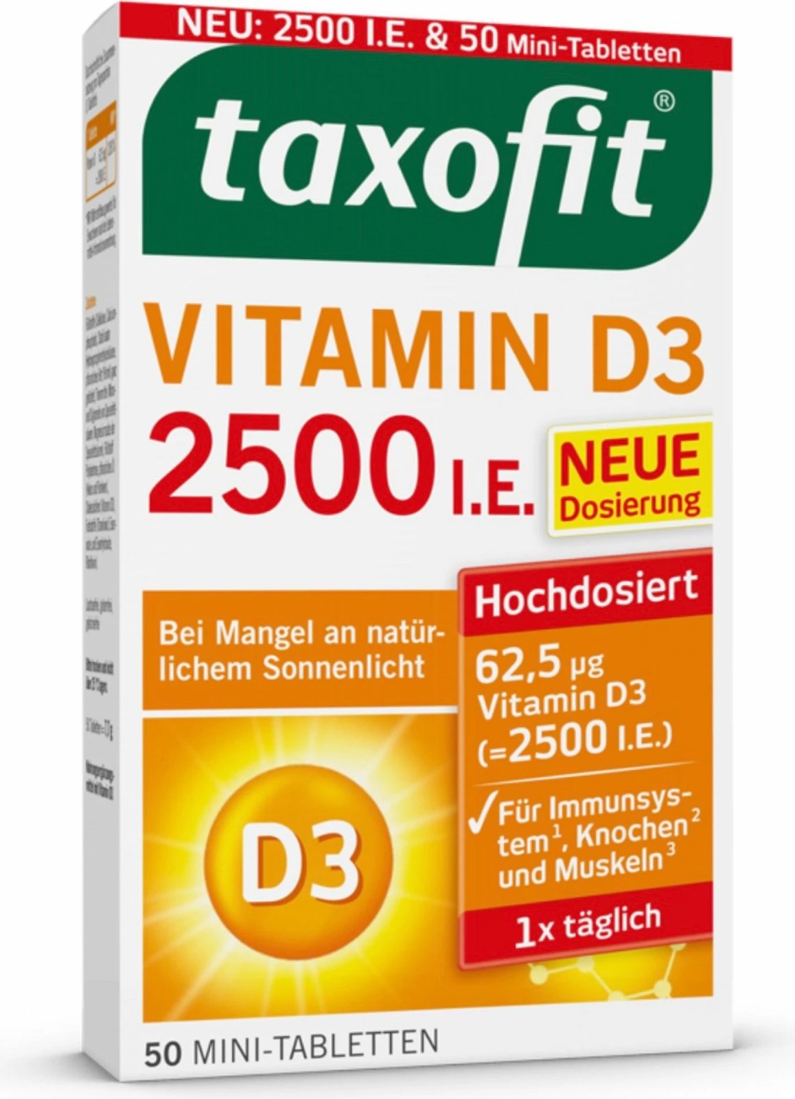 TAXOFIT VITAMIN D3 2500 I.E. TAB 50