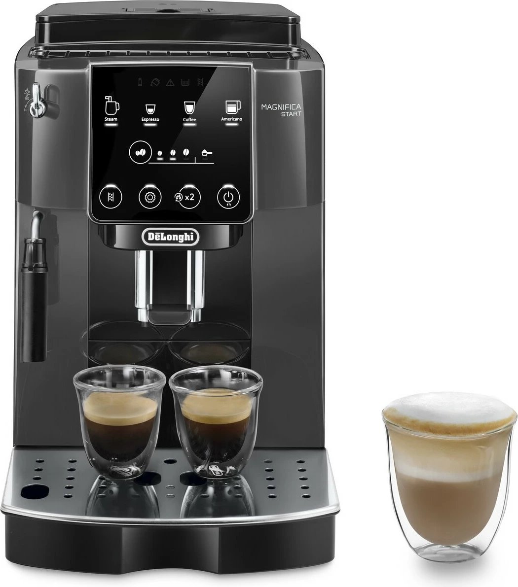 Makinë espresso De’Longhi Magnifica ECAM220.22.GB, 1.8 L, Kokrrat e kafesë, Kafe e bluar, Mulli i integruar, 1450 W, E zezë, Gri