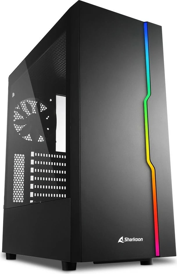 Kasë Sharkoon RGB Slider, Midi Tower, ATX, micro ATX, Mini-ITX, e zezë