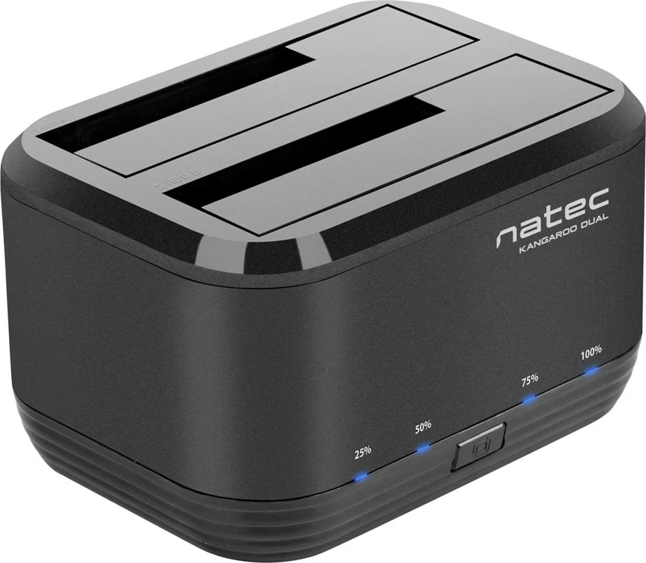 Docking station Natec Kangaroo Dual, USB 3.0, Alumini