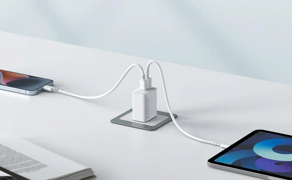 Karikues Anker 312, 20W, 1x USB-A, 1x USB-C, Bardhë